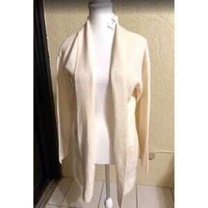 Banana Republic White Open Front Long Cardigan XS NWT Minimalist